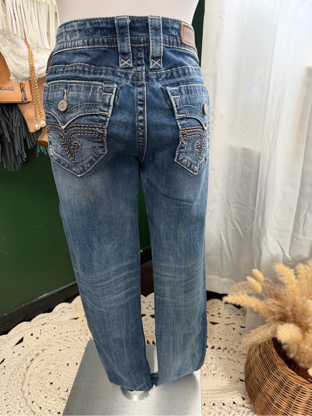 Rock Revival Women's Skinny Jeans in Medium Blue - Picture 9 of 10